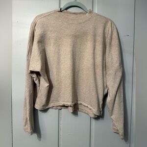 Aerie Heathered Beige Long Sleeve Top Slightly cropped